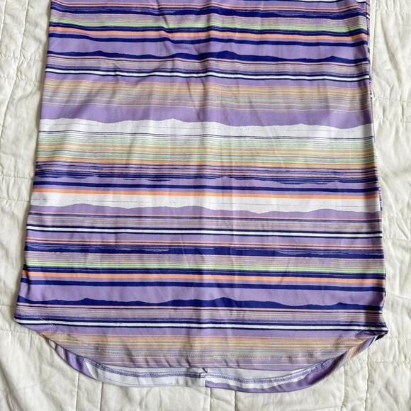 Purple striped short sleeve midi dress columbia sportswear girls sz 14/16 summer - Picture 5 of 8